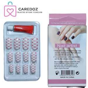 Fancy Artificial Nails Set 12 Pcs