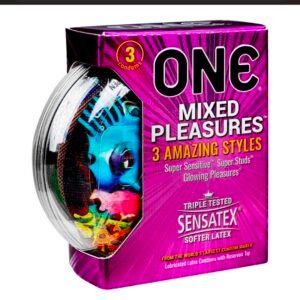 ONE Mixed Pleasures Condoms - Super Sensitive, Super Studs, Glowing Pleasure (3 pcs)